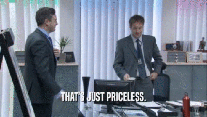 THAT'S JUST PRICELESS.  