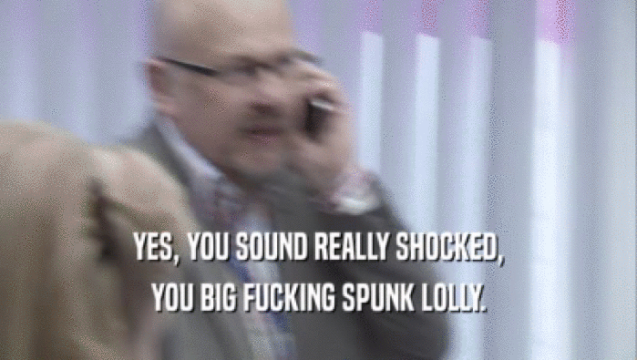 YES, YOU SOUND REALLY SHOCKED,
 YOU BIG FUCKING SPUNK LOLLY.
 
