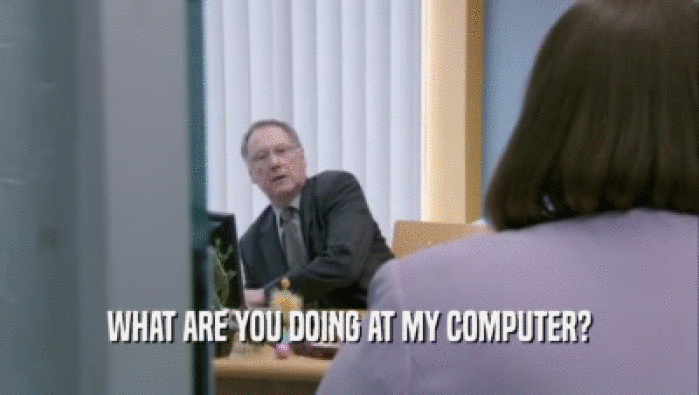 WHAT ARE YOU DOING AT MY COMPUTER?
  