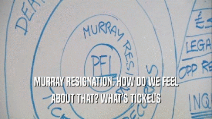 MURRAY RESIGNATION. HOW DO WE FEEL ABOUT THAT? WHAT'S TICKEL'S ABOUT THAT? WHAT'S TICKEL'S