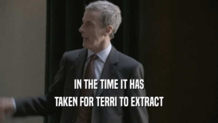 IN THE TIME IT HAS TAKEN FOR TERRI TO EXTRACT 