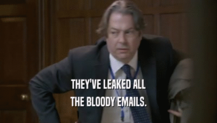 THEY'VE LEAKED ALL
 THE BLOODY EMAILS.
 