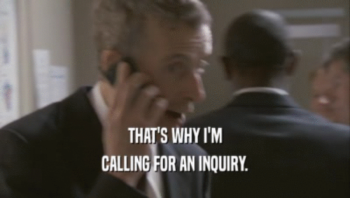 THAT'S WHY I'M CALLING FOR AN INQUIRY. 