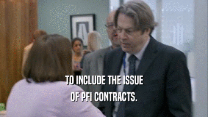 TO INCLUDE THE ISSUE OF PFI CONTRACTS. 