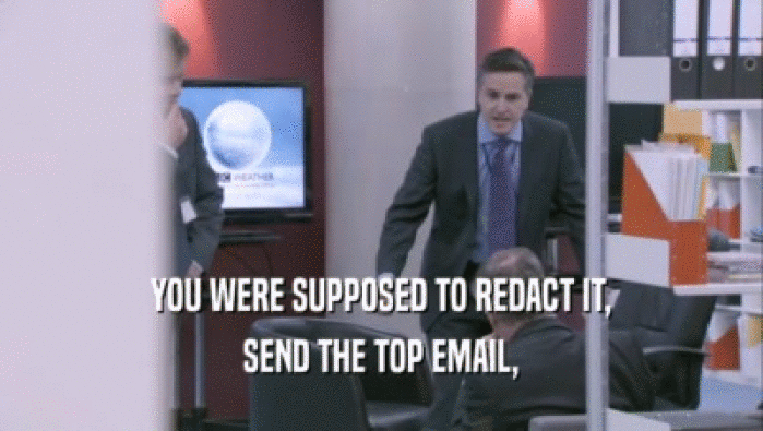 YOU WERE SUPPOSED TO REDACT IT, SEND THE TOP EMAIL, 