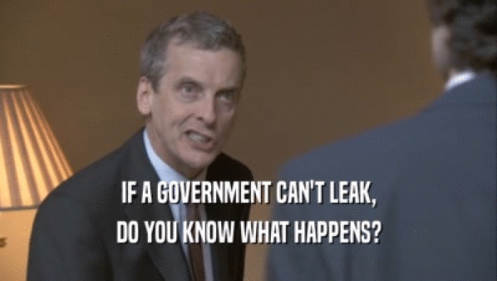 IF A GOVERNMENT CAN'T LEAK,
 DO YOU KNOW WHAT HAPPENS?
 
